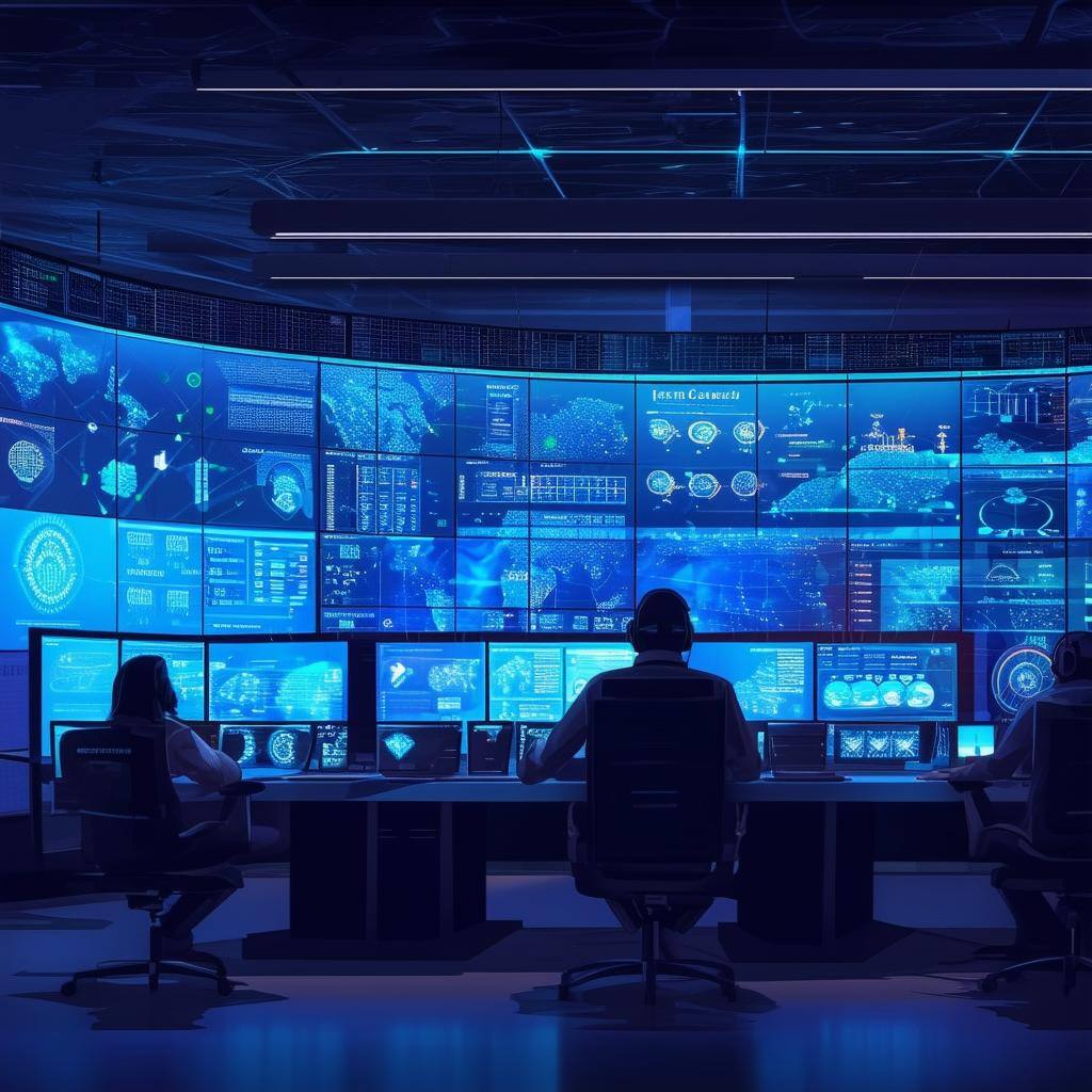 An image of a Global Security Operations Center GSOC is depicted